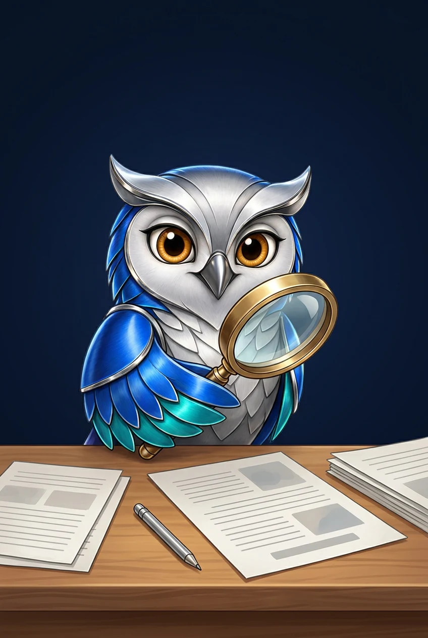 Cover art: the CheckDispute owl